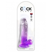 Фиолетовый фаллоимитатор с мошонкой на присоске 7’’ Cock with Balls - 20,3 см. - Pipedream