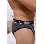 Темно-серые мужские трусы-брифы с вырезом - Darkzone купить с доставкой Темно-серые мужские трусы-брифы с вырезом - Darkzone купить с доставкой