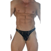 Черные мужские кружевные трусы-тонги - Don Moris купить с доставкой Черные мужские кружевные трусы-тонги - Don Moris купить с доставкой