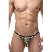 Золотистые мужские трусы-танга с принтом в виде букв - Don Moris купить с доставкой Золотистые мужские трусы-танга с принтом в виде букв - Don Moris купить с доставкой