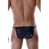 Черные мужские трусы-танга с разноцветными сердечками - Don Moris купить с доставкой Черные мужские трусы-танга с разноцветными сердечками - Don Moris купить с доставкой