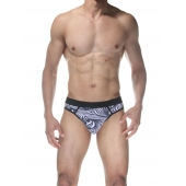Бело-черные мужские трусы-стринги с абстрактным принтом - Don Moris купить с доставкой Бело-черные мужские трусы-стринги с абстрактным принтом - Don Moris купить с доставкой