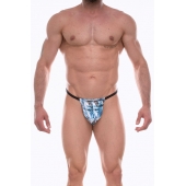 Мужские трусы-стринги с голубым принтом - Don Moris купить с доставкой Мужские трусы-стринги с голубым принтом - Don Moris купить с доставкой