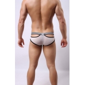 Белые мужские трусы-брифы с вырезами и леопардовым рисунком - Cockcon купить с доставкой Белые мужские трусы-брифы с вырезами и леопардовым рисунком - Cockcon купить с доставкой