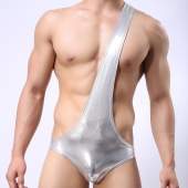 Серебристые мужские трусы с плечевой бретелью - WowHomme купить с доставкой Серебристые мужские трусы с плечевой бретелью - WowHomme купить с доставкой