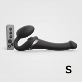 Черный безремневой страпон Multi Orgasm Size S с клиторальной стимуляцией - Strap-on-me - купить с доставкой в Нефтекамске