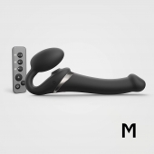 Черный безремневой страпон Multi Orgasm Size M с клиторальной стимуляцией - Strap-on-me - купить с доставкой в Нефтекамске