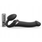 Черный безремневой страпон Multi Orgasm Size L с клиторальной стимуляцией - Strap-on-me - купить с доставкой в Нефтекамске