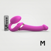 Ярко-розовый безремневой страпон Multi Orgasm Size M с клиторальной стимуляцией - Strap-on-me - купить с доставкой в Нефтекамске
