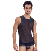 Черная прозрачная мужская майка Audacy Tank Top - Clever Masculine Underwear купить с доставкой Черная прозрачная мужская майка Audacy Tank Top - Clever Masculine Underwear купить с доставкой