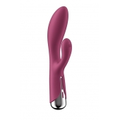 Малиновый вибратор-кролик Spinning Rabbit 1 с ротацией - 20 см. - Satisfyer купить в Нефтекамске с доставкой в Orgasmix.ru Малиновый вибратор-кролик Spinning Rabbit 1 с ротацией - 20 см. - Satisfyer