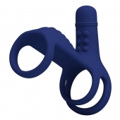 Синяя вибронасадка на пенис Vibrating Penis Sling - Baile - в Нефтекамске купить с доставкой