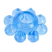 Голубая гелевая насадка-цветок - Toyfa Basic - в Нефтекамске купить с доставкой Голубая гелевая насадка-цветок - Toyfa Basic - в Нефтекамске купить с доставкой