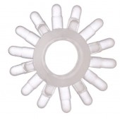 Прозрачное гелевое эрекционное кольцо с шипиками - Toyfa Basic - в Нефтекамске купить с доставкой