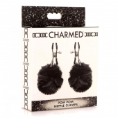 Зажимы для сосков с черным помпонами Pom Pom Nipple Clamps - XR Brands - купить с доставкой в Нефтекамске