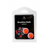 Набор из 2 шариков с массажным маслом Brazilian Balls с ароматом ягод - Secret Play - купить с доставкой в Нефтекамске