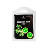 Набор из 2 шариков с массажным маслом Brazilian Balls с ароматом мяты - Secret Play - купить с доставкой в Нефтекамске