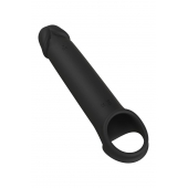 Черная насадка-удлинитель с вибрацией Vibrating Extender With Remote - Dream Toys - в Нефтекамске купить с доставкой