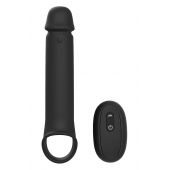 Черная насадка-удлинитель с вибрацией Vibrating Extender With Remote - Dream Toys - в Нефтекамске купить с доставкой
