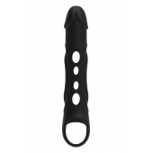 Черная насадка-удлинитель Vibrating Extender With Remote с вибрацией - Dream Toys - в Нефтекамске купить с доставкой