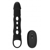 Черная насадка-удлинитель Vibrating Extender With Remote с вибрацией - Dream Toys - в Нефтекамске купить с доставкой