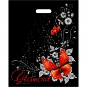 Черный пакет Glamour с вырубной ручкой (38х47 см) - Сима-Ленд - купить с доставкой в Нефтекамске