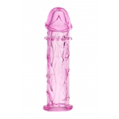 Розовая насадка фаллической формы - 12,5 см. - A-toys - в Нефтекамске купить с доставкой