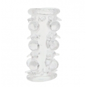 Прозрачная насадка на пенис с шипами и бугорками JELLY JOY LUST CLUSTER CLEAR - Dream Toys - в Нефтекамске купить с доставкой