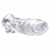 Прозрачная насадка для увеличения члена Realistic Clear Penis Enhancer and Ball Stretcher - 20,3 см. - XR Brands - в Нефтекамске купить с доставкой