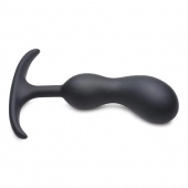 Черный массажер простаты с утяжелителями Premium Silicone Weighted Prostate Plug Medium - 16,3 см. - XR Brands - в Нефтекамске купить с доставкой