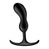 Черный массажер простаты с утяжелителями Premium Silicone Weighted Prostate Plug Medium - 16,3 см. - XR Brands - в Нефтекамске купить с доставкой
