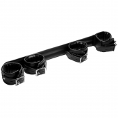 Черная распорка с манжетами для рук и ног Deluxe Rigid Spreader Bar - XR Brands - купить с доставкой в Нефтекамске