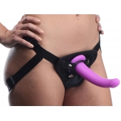Лиловый поясной страпон Navigator Silicone G-Spot Dildo with Harness - 17,8 см. - XR Brands - купить с доставкой в Нефтекамске