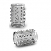 Прозрачная насадка с шипами и шишечками STAY HARD COCK SLEEVE 03 CLEAR - Blush Novelties - в Нефтекамске купить с доставкой