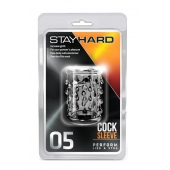 Прозрачная насадка с капельками STAY HARD COCK SLEEVE 05 CLEAR - Blush Novelties - в Нефтекамске купить с доставкой