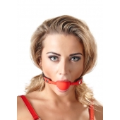 Силиконовый кляп-шар на чёрных ремешках Red Gag silicone - Orion - купить с доставкой в Нефтекамске