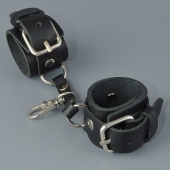 Черный кожаный брелок в виде наручников - Sitabella - купить с доставкой в Нефтекамске