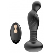 Черный массажер простаты с вибрацей и возвратно-поступательными движениями - Boys of Toys - в Нефтекамске купить с доставкой