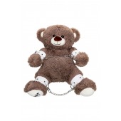 Бондажный набор: бурый мишка с белыми оковами и наручниками - Pecado - купить с доставкой в Нефтекамске