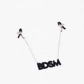 Зажимы на соски с кожаной подвеской BDSM - Crazy Handmade - купить с доставкой в Нефтекамске