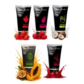 Набор из 5 съедобных лубрикантов JUJU (клубника, малина, тропические фрукты, вишня, кокос) - JuJu - купить с доставкой в Нефтекамске