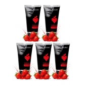 Набор из 5 съедобных лубрикантов JUJU со вкусом клубники - JuJu - купить с доставкой в Нефтекамске