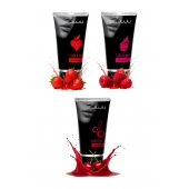 Набор из 3 съедобных лубрикантов JUJU (клубника, малина, вишня) - JuJu - купить с доставкой в Нефтекамске
