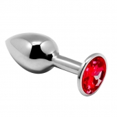 Серебристая анальная втулка Mini Metal Butt Plug Size M с красным кристаллом - Adrien Lastic в Нефтекамске Серебристая анальная втулка Mini Metal Butt Plug Size M с красным кристаллом - Adrien Lastic