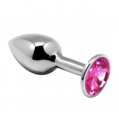 Серебристая анальная втулка Mini Metal Butt Plug Size M с розовым кристаллом - Adrien Lastic в Нефтекамске Серебристая анальная втулка Mini Metal Butt Plug Size M с розовым кристаллом - Adrien Lastic