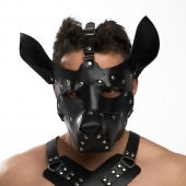 Черная кожаная маска «Собака» - Crazy Handmade - купить с доставкой в Нефтекамске Черная кожаная маска «Собака» - Crazy Handmade - купить с доставкой в Нефтекамске