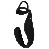 Черное эрекционное кольцо со стимуляцией промежности и анальной пробкой Cock Ring with RC Prostate Plug - Orion - в Нефтекамске купить с доставкой Черное эрекционное кольцо со стимуляцией промежности и анальной пробкой Cock Ring with RC Prostate Plug - Orion - в Нефтекамске купить с доставкой