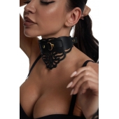 Фигурный чокер с узорами и золотистой фурнитурой - Crazy Handmade - купить с доставкой в Нефтекамске Фигурный чокер с узорами и золотистой фурнитурой - Crazy Handmade - купить с доставкой в Нефтекамске