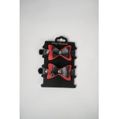 Черно-красные кожаные наручники с бантиками - Crazy Handmade - купить с доставкой в Нефтекамске Черно-красные кожаные наручники с бантиками - Crazy Handmade - купить с доставкой в Нефтекамске