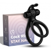 Черное эрекционное виброкольцо с подхватом мошонки Stay Hard - Boys of Toys - в Нефтекамске купить с доставкой Черное эрекционное виброкольцо с подхватом мошонки Stay Hard - Boys of Toys - в Нефтекамске купить с доставкой